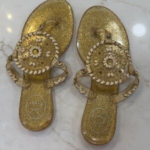 Jack Rogers Gold Glitter jelly sandals